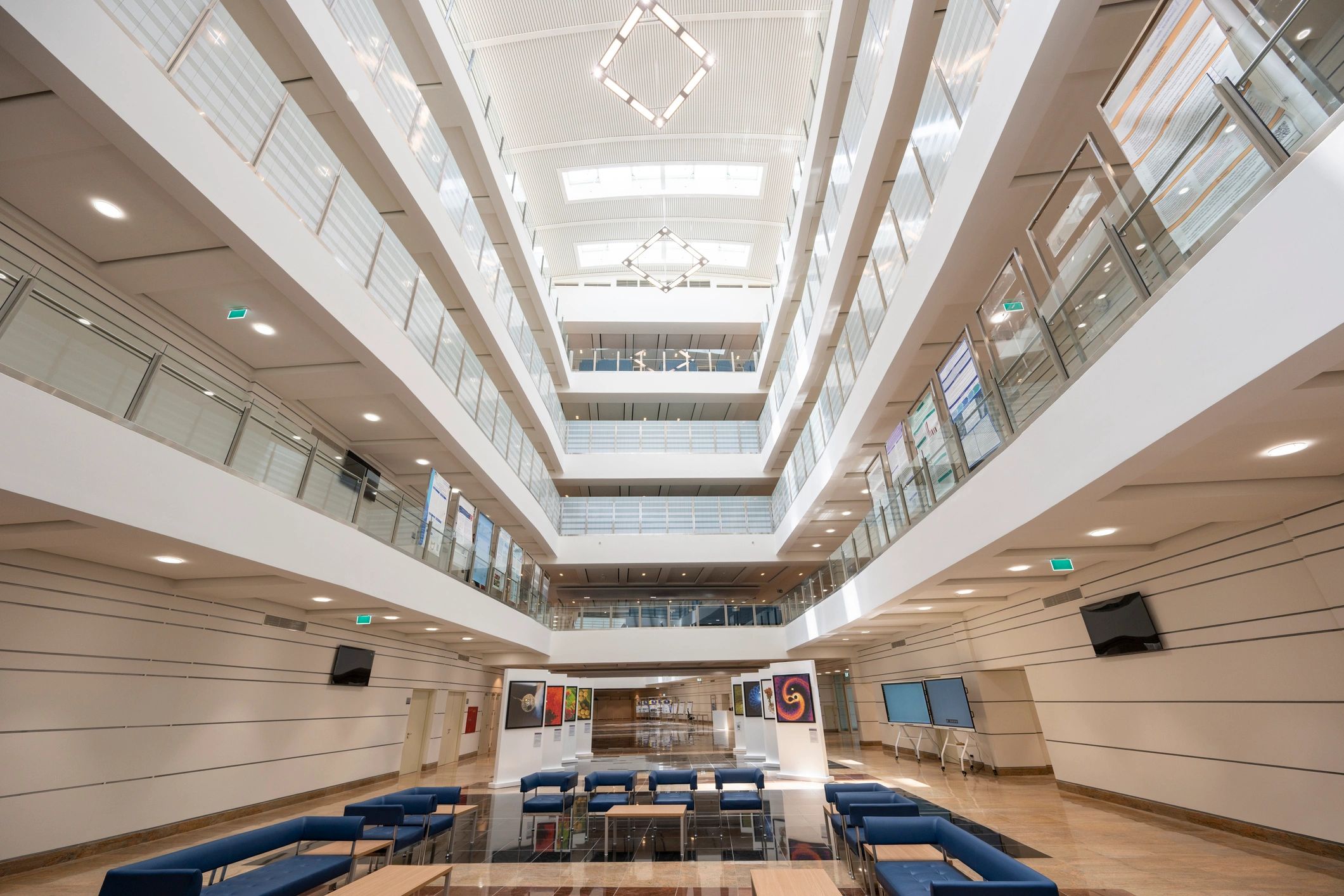Modern commercial interior lobby showcasing a clean, contemporary fit-out